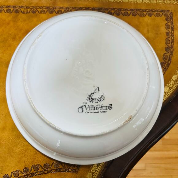 VillaWare Classic Hand Painted Made in Italy Blue Large Pasta Serving Bowl VTG - Picture 7 of 8